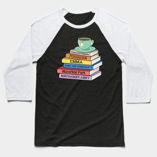 Jane Austen Books and Tea Funny Book Lover Baseball T-Shirt